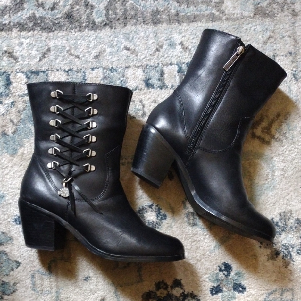 Harley Davidson Alanis Black Leather Boots